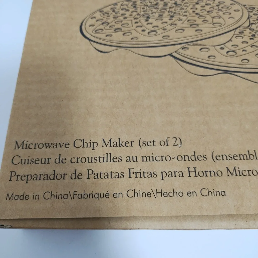 The Pampered Chef Microwave Chip Maker 1241 Veggies‎ No Oil Cooking Healthy 2 pc